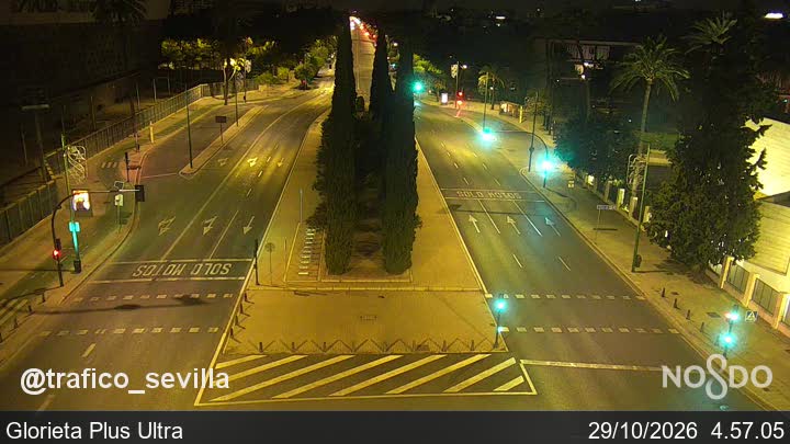 Live image of Benito Villamarín: The stadium from Glorieta Plus Ultra